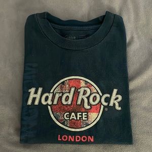 Hard Rock Cafe London Blue Tshirt London for Youth Boys Fit xsmall